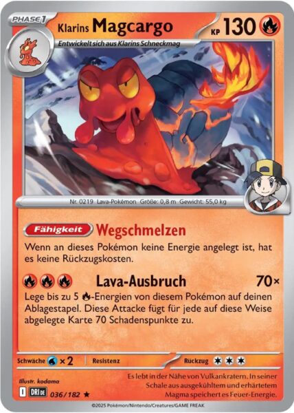 Klarins-Magcargo-036-182-Ewige-Rivalen-Pokémon-Karte-Karmesin-Purpur-Deutsch