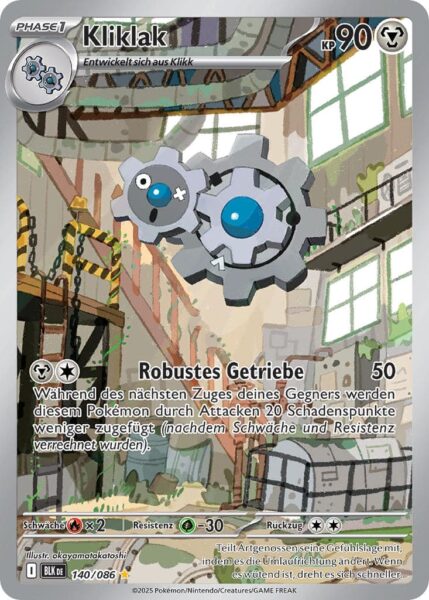 Kliklak-140-086-BLK-DE-Schwarze-Blitze-Illustration-Rare-Pokémon-Karte-Karmesin-Purpur-Deutsch