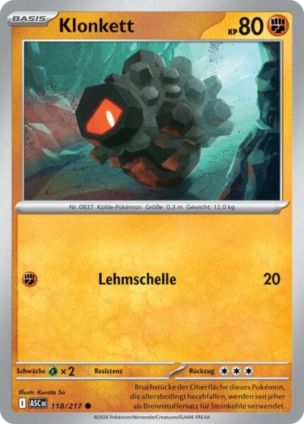 Klonkett-118-217-ASC-Erhabene-Helden-Pokémon-Karte-Deutsch
