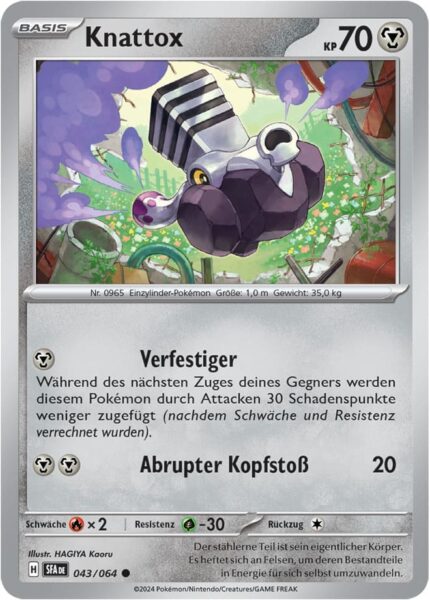 Knattox_043-064_SFA-DE_Nebel-der-Sagen_Pokémon-Karte_Deutsch-TCG-Sammelkartenspiel_Karmesin-Purpur