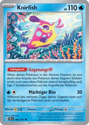 Knirfish-049-191-SSP-DE-Karmesin-Purpur-Stürmische-Funken-Pokémon-Karte-Deutsch-TCG