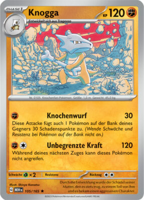 Knogga-105-165-Pokémon-Karmesin-Purpur-151-MEW-DE-Pokémon-Karte-Karten-Deutsch
