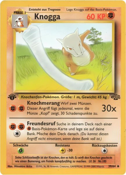Knogga-39-64-Dschungel-1st-Edition-Pokemon-Karte-Deutsch-1999