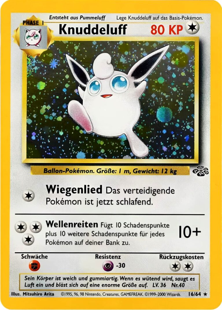 Knuddeluff-16-64-Dschungel-Holo-Pokemon-Karte-Deutsch-1999