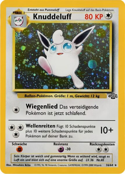 Knuddeluff-16-64-Dschungel-Holo-Pokemon-Karte-Deutsch
