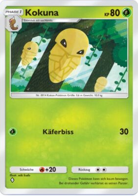 Kokuna-9-Pokémon-TCG-Sammelkartenspiel-Pocket-Unschlagbare-Gene-Digitale-Karte