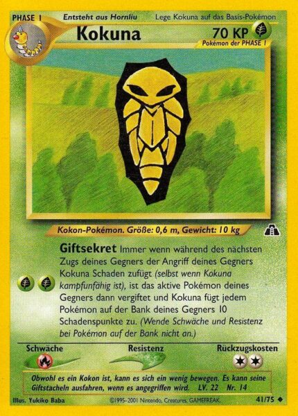 Kokuna_41-75_Neo-Entdeckung-Discovery_Pokémon-Karte_Deutsch