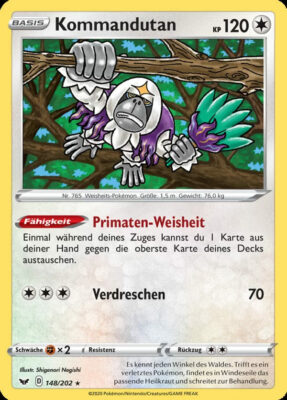 Kommandutan-148-Schwert-Schild-Pokémon-Karte