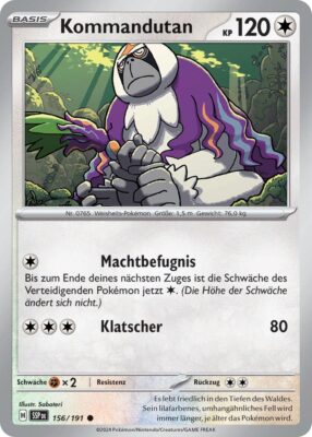 Kommandutan-156-191-SSP-DE-Karmesin-Purpur-Stürmische-Funken-Pokémon-Karte-Deutsch-TCG