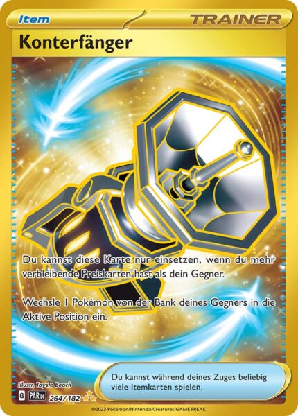 Konterfänger-264-182-Karmesin-Purpur-Paradoxrift-Hyper-Rare-Goldene-Pokémon-Karte-Deutsch