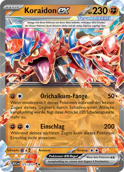 Koraidon-ex-121-217-ASC-DE-Erhabene-Helden-Pokémon-Karte-Deutsch