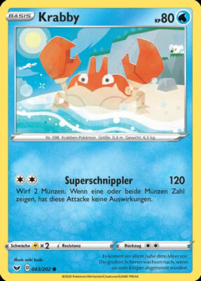 Krabby-043-Schwert-Schild-Pokémon-Karte