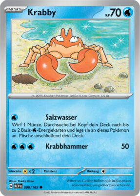 Krabby_098-165-Pokémon-Karmesin-Purpur-151-MEW-DE-Pokémon-Karte-Karten-Deutsch