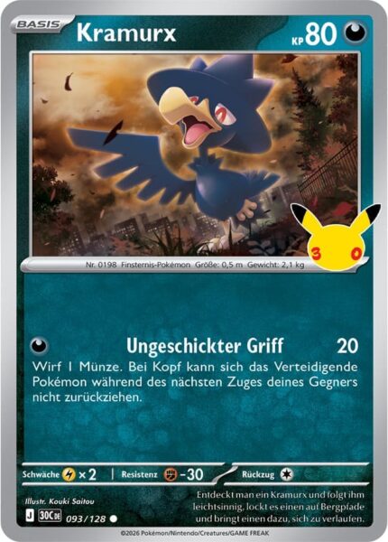 Kramurx-093-128-30C-30-Jahre-Jubiläum-30th-Celebration-Pokémon-Karte-Deutsch