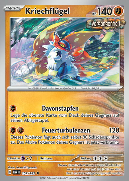 Kriechflügel_PAR-DE-107-182_Paradox-Rift-Paradoxrift_Vergangenheit_Pokémon-Karte_Deutsch