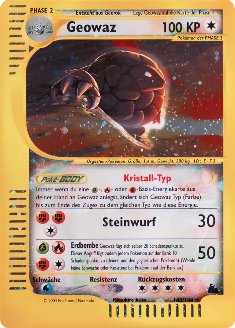 Kristall-Geowaz_148-144_Skyridge-Holo-Pokémon-Karte_Deutsch_2003