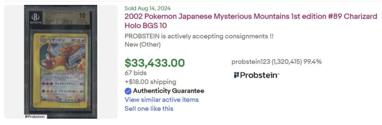 Kristall-Glurak-089-Mysterious-Mountains-Pokémon-Karte-Japanese-BGS-10-Top-Verkäufe-eBay-Preis-August-2024