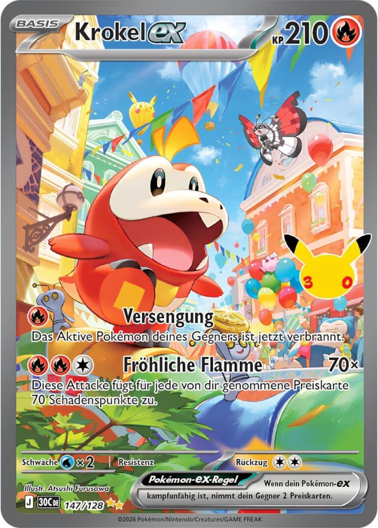 Krokel-ex-147-128-30C-30-Jahre-30th-Celebration-Special-Illustration-Rare-Pokémon-Karte-Deutsch