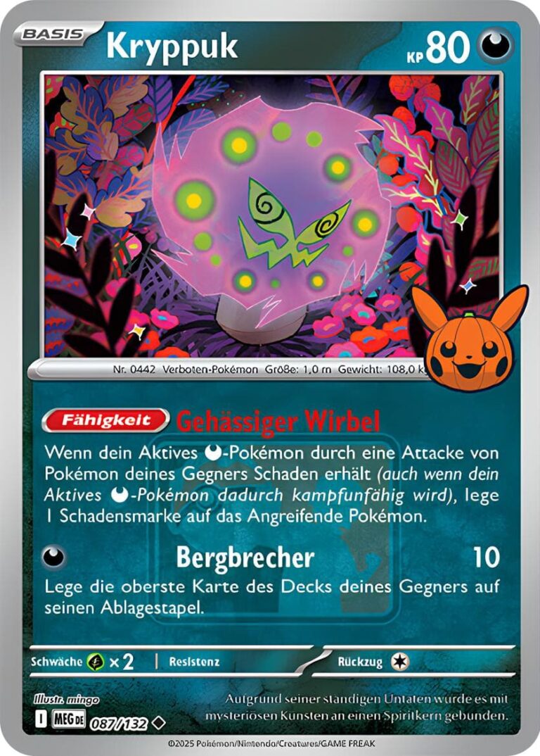 Kryppuk-087-132-Mega-Entwicklung-Pokéween-Halloween-Promo-Pokémon-Karte-Deutsch