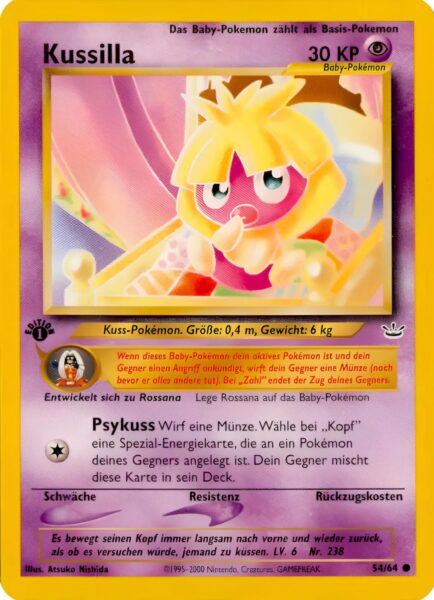Kussilla-54-64-Neo-Revelation-Baby-Pokémon-Karte-Deutsch-TCG-Sammelkartenspiel
