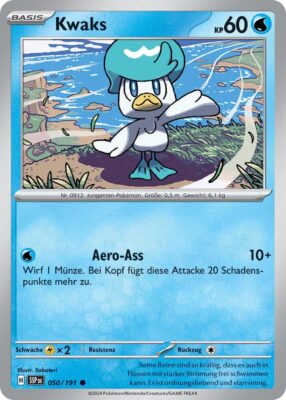 Kwaks-050-191-SSP-DE-Karmesin-Purpur-Stürmische-Funken-Pokémon-Karte-Deutsch-TCG