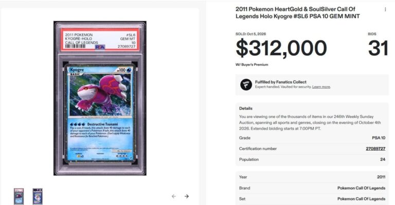 Kyogre-SL6-Call-of-Legends-Pokémon-Karte-PSA-10-Preis-Wert-Oktober-2026