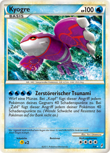 Kyogre-SL6-Ruf-der-Legenden-Shiny-Schillernd-Holo-Pokémon-Karte-Deutsch-TCG-Sammelkartenspiel