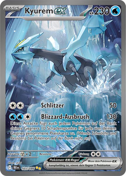 Kyurem-ex-165-086-BLK-DE-Schwarze-Blitze-Special-Illustration-Rare-Pokémon-Karte-Karmesin-Purpur-Deutsch