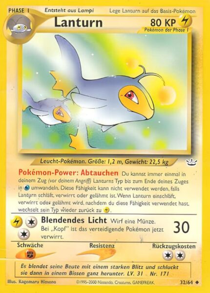 Lanturn-32-64-Neo-Revelation-Pokémon-Karte-Deutsch