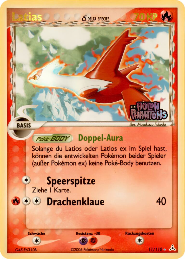 Latias-Delta-Species-11-110-EX-Holon-Phantoms-Reverse-Holo-Pokemon-Karte-Deutsch
