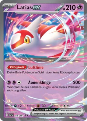 Latias-ex-076-191-SSP-DE-Karmesin-Purpur-Stürmische-Funken-Pokémon-Karte-Deutsch