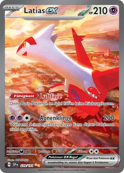 Latias-ex-239-191-SSP-DE-Karmesin-Purpur-Stürmische-Funken-Special-Illustration-Rare-Pokémon-Karte-Deutsch-TCG