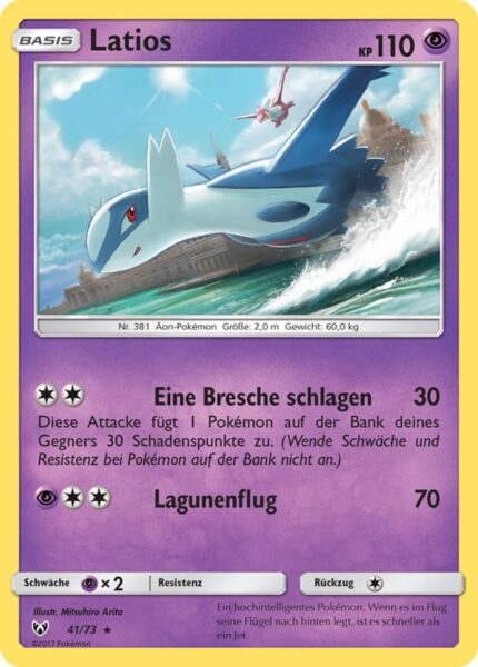 Latios-41-73-Schimmernde-Legenden-Pokémon-Karte-Deutsch-TCG-Sammelkartenspiel