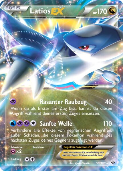 Latios-EX-58-108-XY-Drachenleuchten-Pokémon-Karte-Deutsch-TCG-Sammelkartenspiel