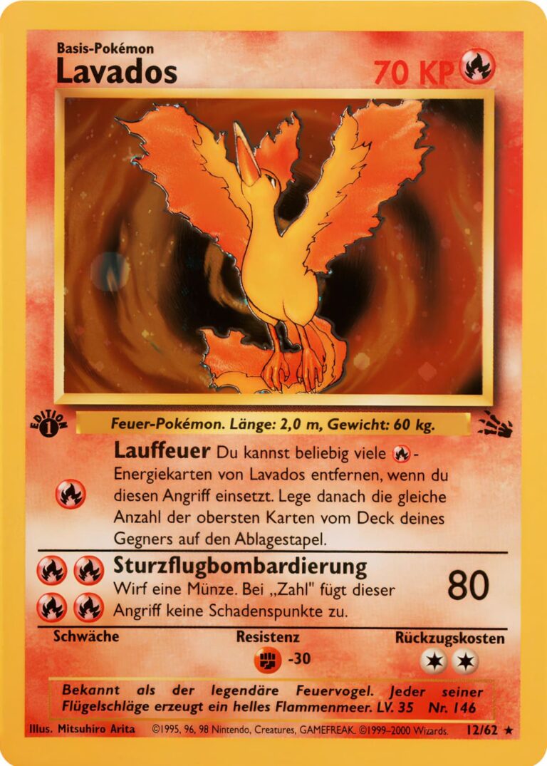 Lavados-12-62-Holo-1st-Edition-Pokémon-Karte-Fossil-Deutsch