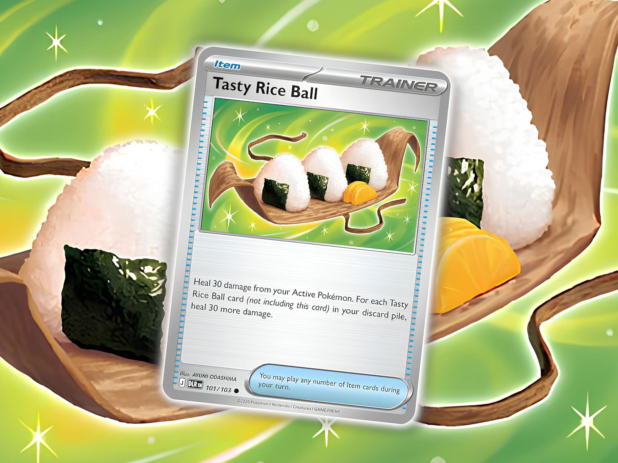 Leckere-Reisbällchen-Tasty-Rice-Ball-Pokémon-Karte-Delta-Herrschaft-Reign-enthüllt-TCG-Sammelkartenspiel