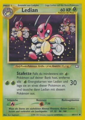 Ledian_39-111_Neo-Genesis_Pokémon-Karte_Deutsch