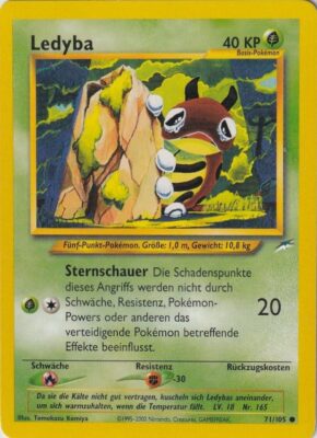 Ledyba_71-105_Neo-Destiny_Pokémon-Karte_Deutsch