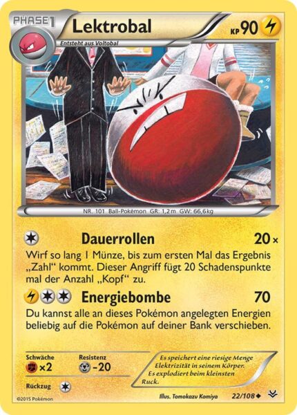 Lektrobal-22-108-XY-Drachenleuchten-Pokémon-Karte-Deutsch-TCG-Sammelkartenspiel