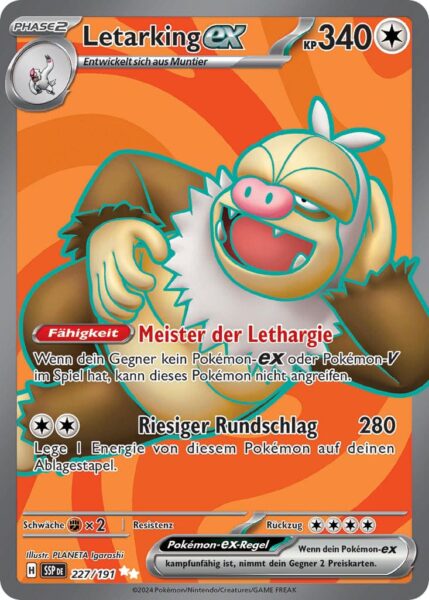 Letarking-ex-227-191-SSP-DE-Karmesin-Purpur-Stürmische-Funken-Full-Art-Pokémon-Karte-Deutsch-TCG