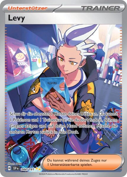 Levy-244-191-SSP-DE-Karmesin-Purpur-Stürmische-Funken-Special-Illustration-Rare-Pokémon-Karte-Deutsch-TCG