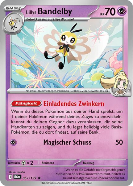 Lillys-Bandelby-JTG-DE-067-159-Karmesin-Purpur-Reisegefährten-Pokémon-Karte-Deutsch