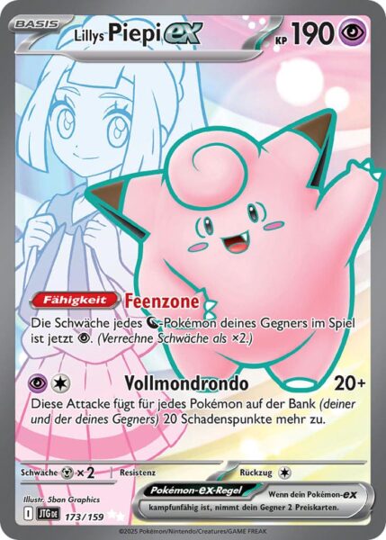 Lillys-Piepi-ex-JTG-DE-173-159-Karmesin-Purpur-Reisegefährten-Full-Art-Pokémon-Karte-Deutsch