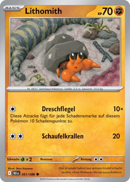 Lithomith-051-086-BLK-DE-Schwarze-Blitze-Pokémon-Karte-Karmesin-Purpur-Deutsch