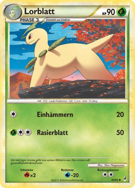 Lorblatt-40-95-Ruf-der-Legenden-Pokémon-Karte-Deutsch-TCG-Sammelkartenspiel