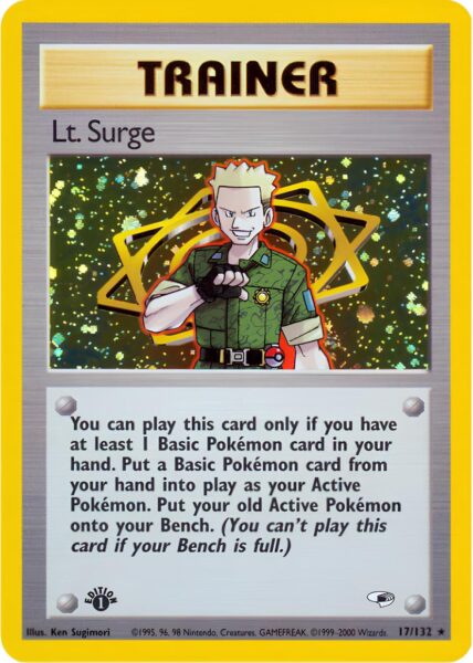 Lt.-Surge-17-132-Gym-Heroes-1st-Edition-Trainer-Pokémon-Karte-Englisch-TCG-Sammelkartenspiel