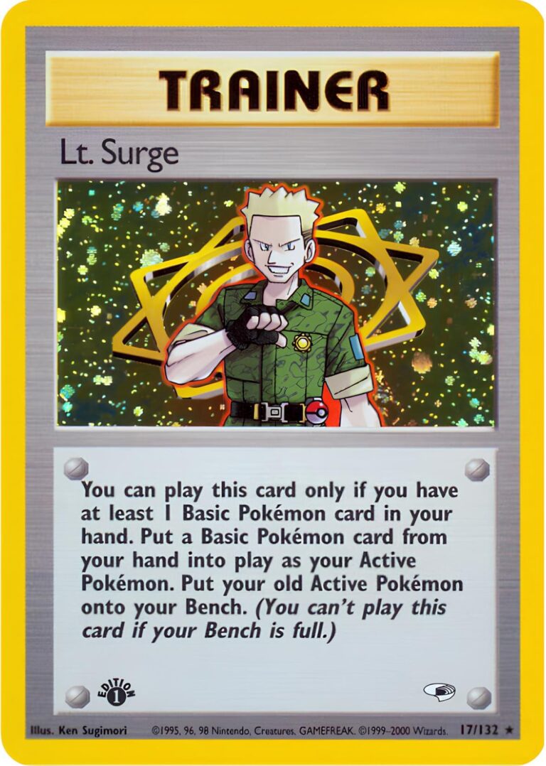 Lt.-Surge-17-132-Gym-Heroes-1st-Edition-Trainer-Pokémon-Karte-Englisch-TCG-Sammelkartenspiel
