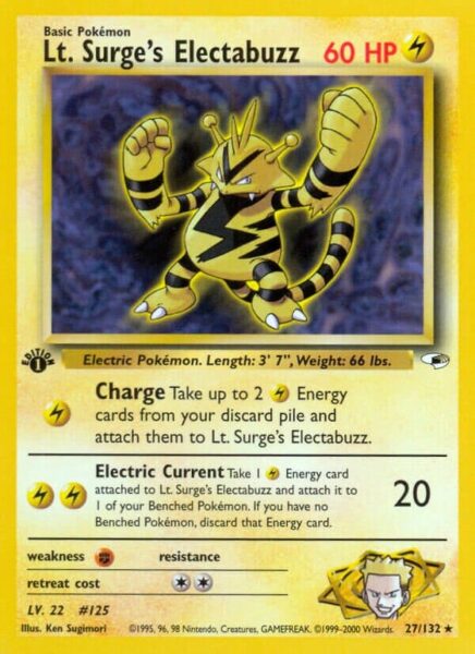 Lt.-Surges-Electabuzz-27-132-Gym-Heroes-Pokémon-Karte-Englisch-TCG-Sammelkartenspiel-2000