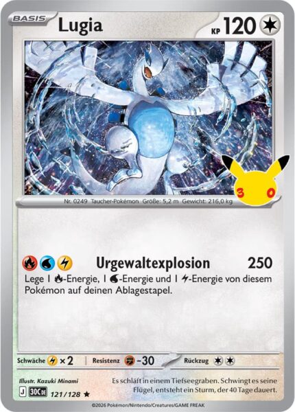Lugia-121-128-30C-30-Jahre-Jubiläum-30th-Celebration-Set-Erweiterung-Pokémon-Karte-Deutsch