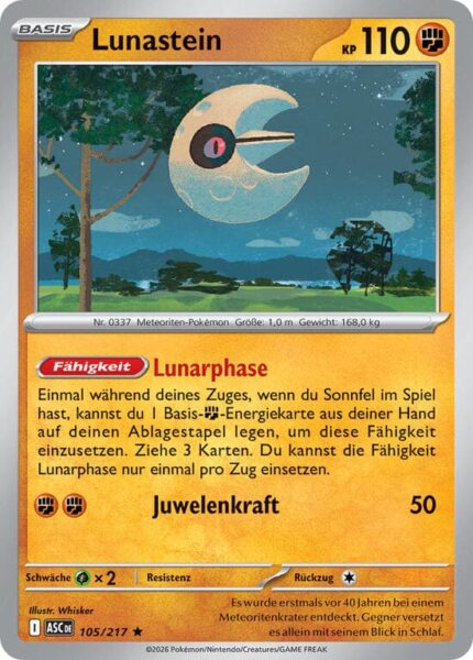 Lunastein-105-217-ASC-Erhabene-Helden-Pokémon-Karte-Deutsch